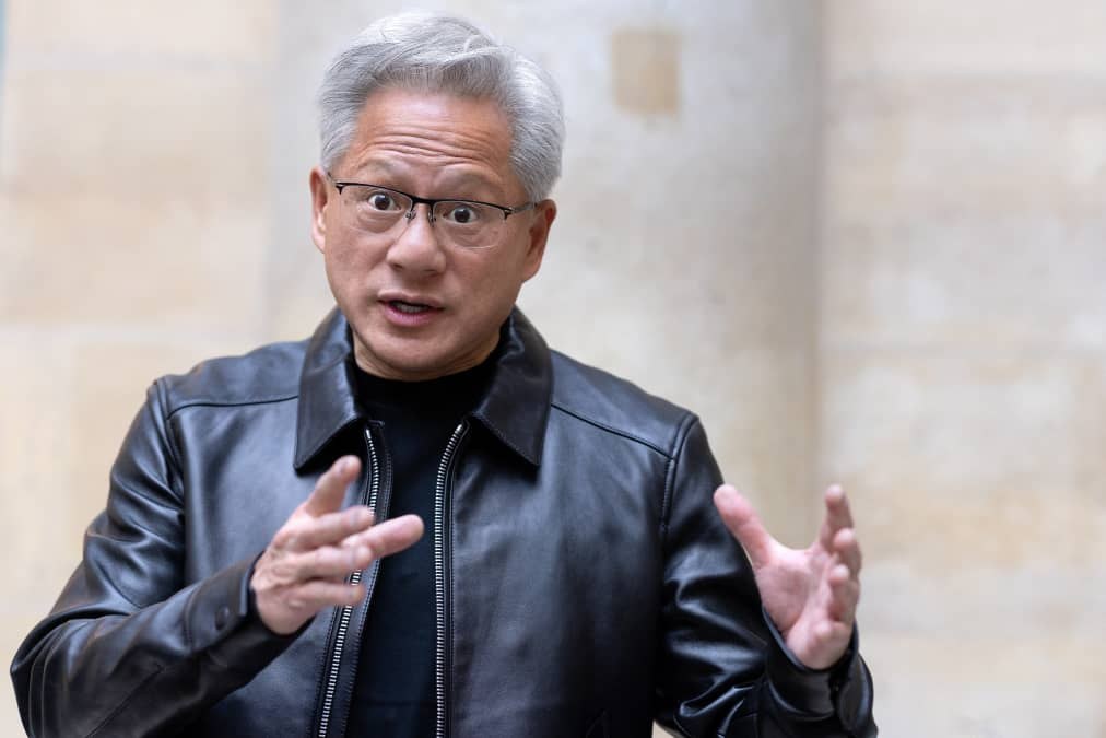 I watched Nvidia's Jensen Huang work the room in London. He brought big checks — and a blunt message